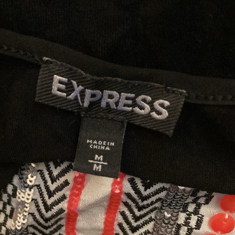 Express Patterned And Sequined Strappy Crisscross… - image 2